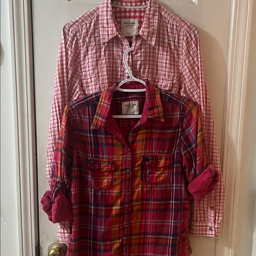 2 Abercrombie long sleeve button up shirts. Both size Large.